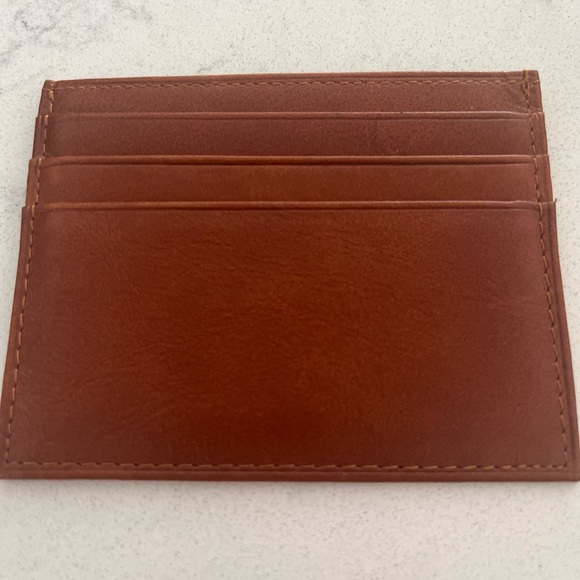 Tan original leather thin credit card holder - Picture 1 of 3